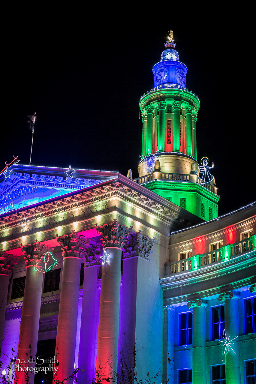 Denver County Courthouse at Christmas 3 - The Denver County Courthouse at Christmas, Denver CO. by Scott Smith Photos