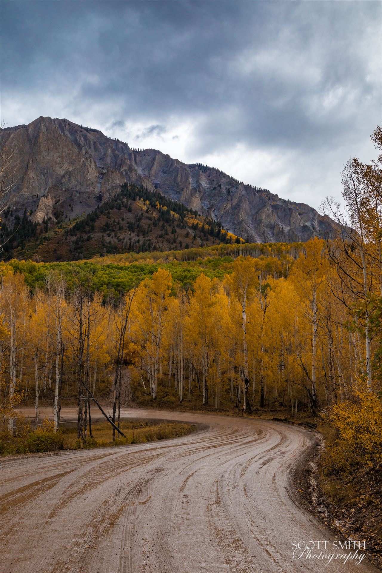 Marcellina Mountain 1 - Marcellina Mountain from Kebler Pass, on the way to Creste Butte, Saturday 9/29/17. by Scott Smith Photos