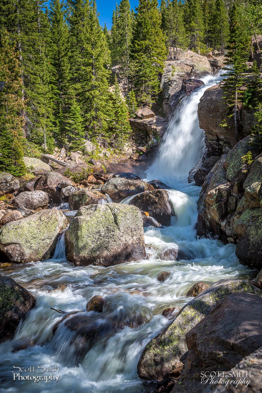 Alberta Falls - Another view of Alberta Falls in Rocky Mountain National Park, with more attention to the turbulent water below. by Scott Smith Photos