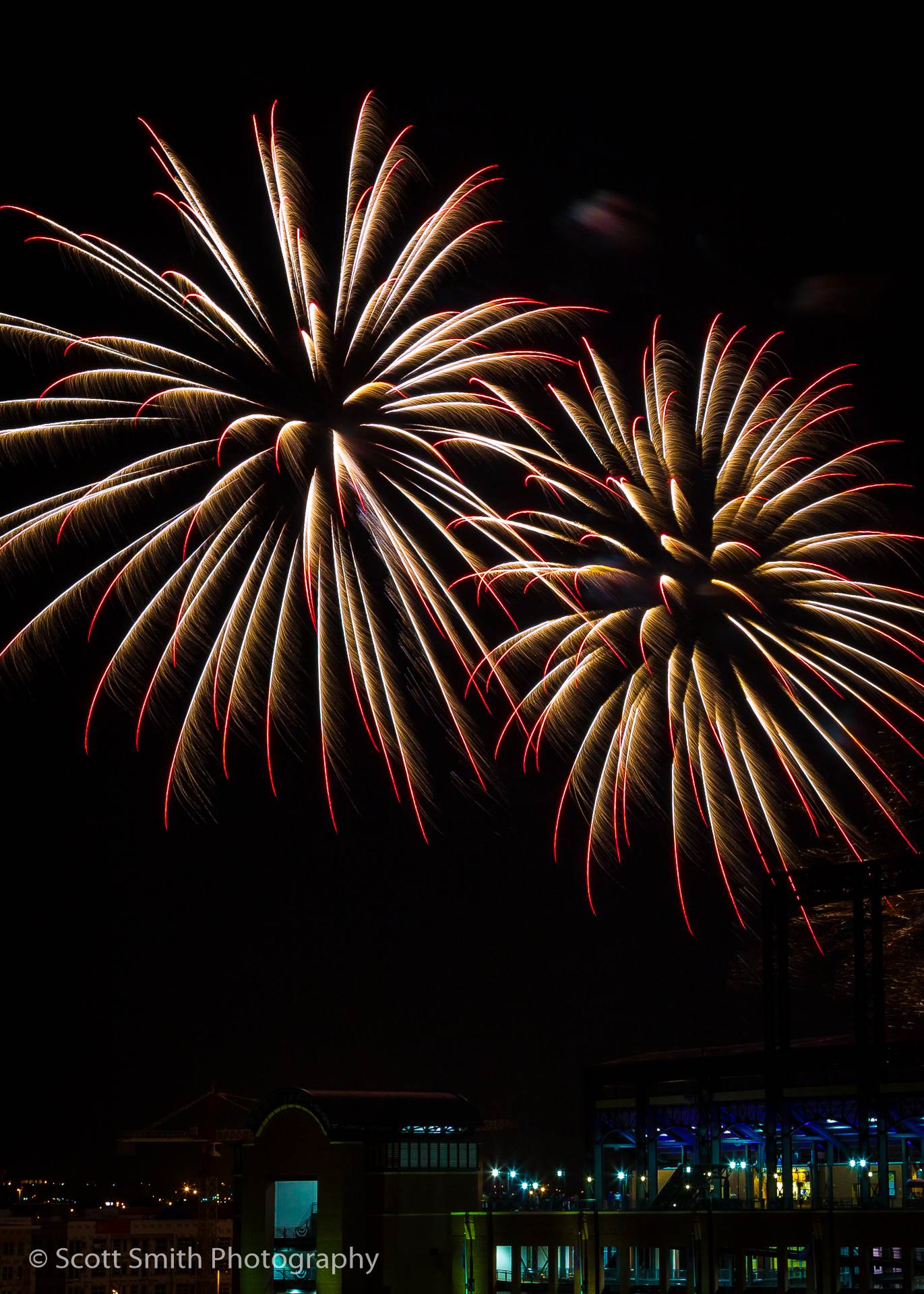 Fireworks over Coors Field 2 -  by Scott Smith Photos