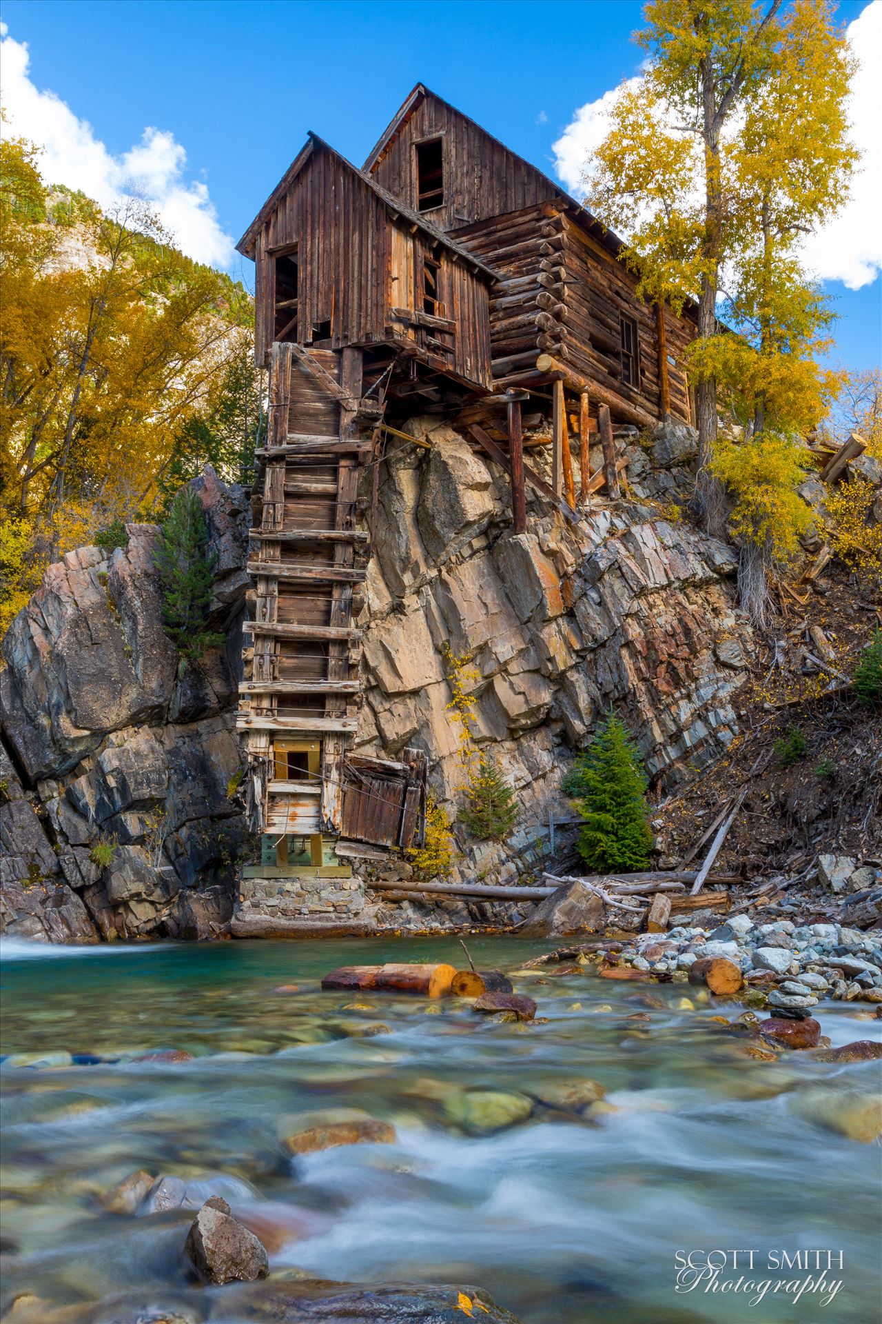 Crystal Mill, Colorado 09 - The Crystal Mill, or the Old Mill is an 1892 wooden powerhouse located on an outcrop above the Crystal River in Crystal, Colorado by Scott Smith Photos