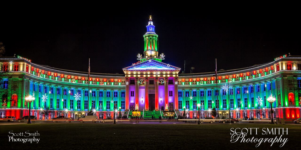 Denver County Courthouse at Christmas 2 - The Denver County Courthouse at Christmas, Denver CO. by Scott Smith Photos