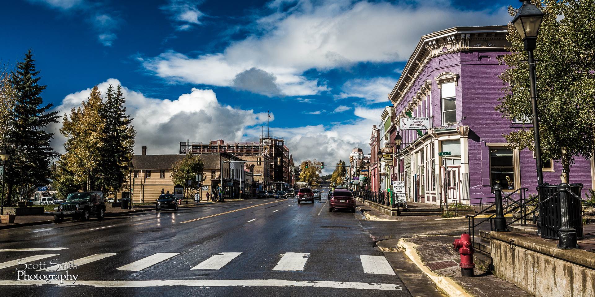 Mainstreet, USA - Businesses line a busy main street in Leadville, CO. by Scott Smith Photos