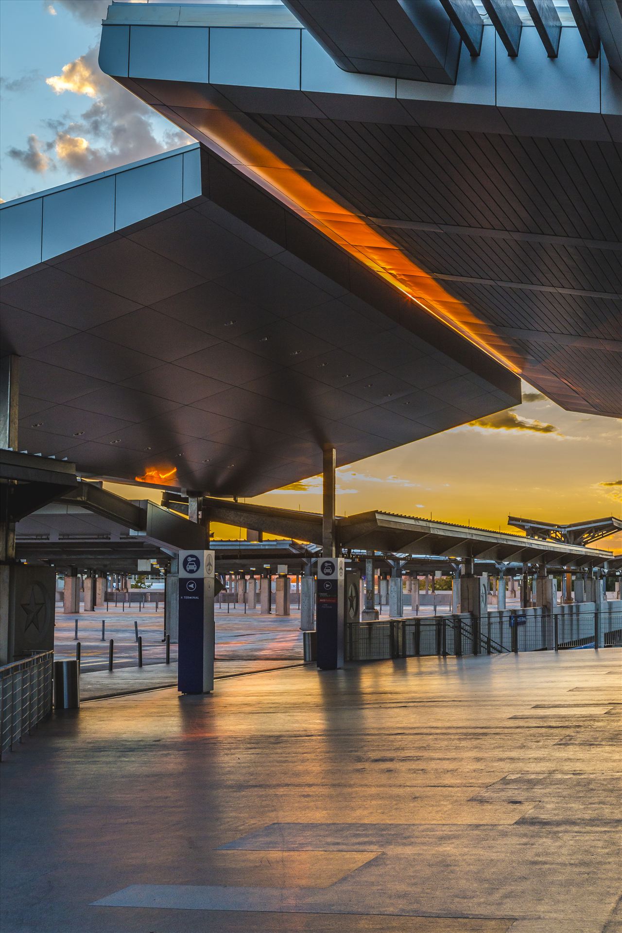 Austin–Bergstrom International Airport - The former parking area at Austin–Bergstrom International Airport at sunset by Scott Smith Photos