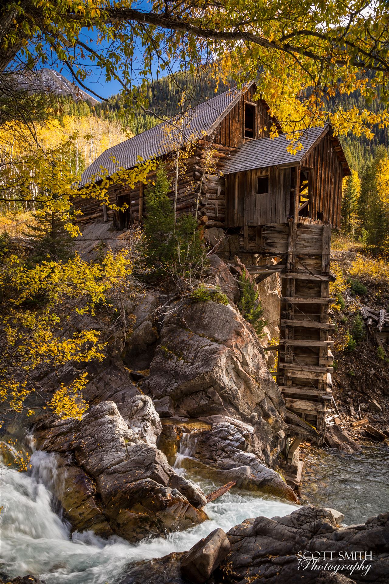 Crystal Mill No 2 - The Crystal Mill, or the Old Mill is an 1892 wooden powerhouse located on an outcrop above the Crystal River in Crystal, Colorado by Scott Smith Photos