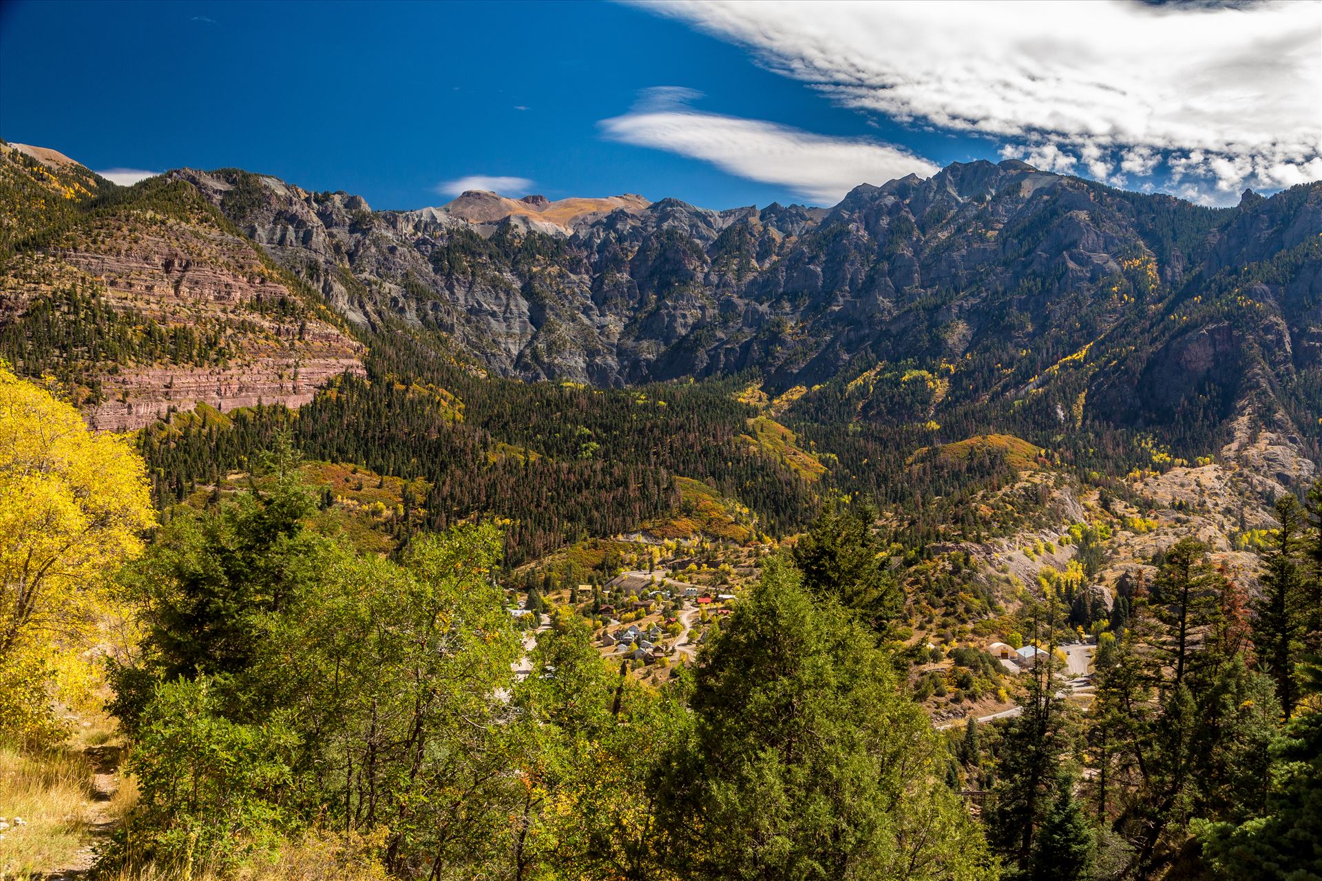 Ouray, Colorado - The scenic town of Ouray, Colorado, inspiration for Galt's Gulch in Ayn Rand's Atlas Shrugged, is nestled in a valley in the Rocky Mountains. by Scott Smith Photos