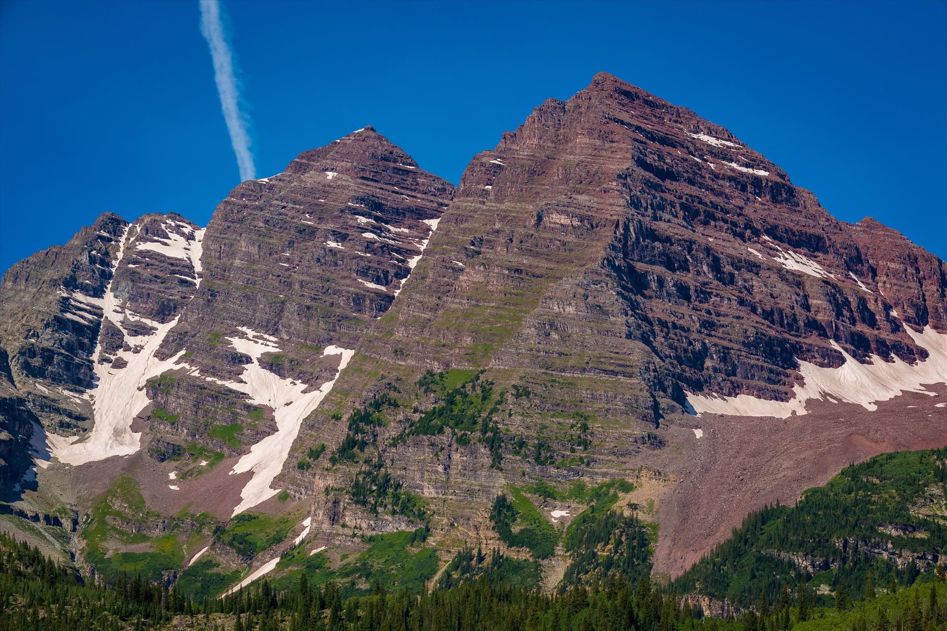 Maroon and Pyramid Peaks Detail -  by Scott Smith Photos