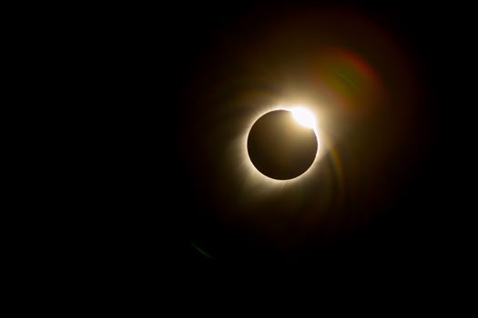 2017 Solar Eclipse 16 - Total solar eclipse, at Carhenge in Alliance. Nebraska August 21, 2017.