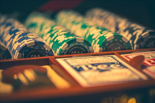 Poker display in a store window at Cherry Creek Shopping Center, Denver Colorao.