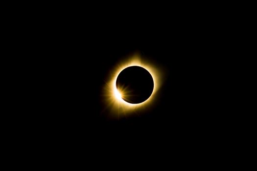 Total solar eclipse, at Carhenge in Alliance. Nebraska August 21, 2017.