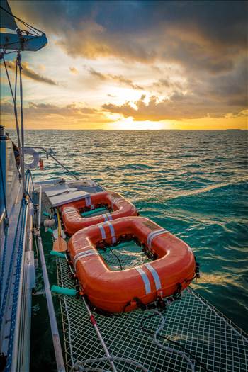 Equipment on the back of the catamaran, on a cruise outside of Key West.