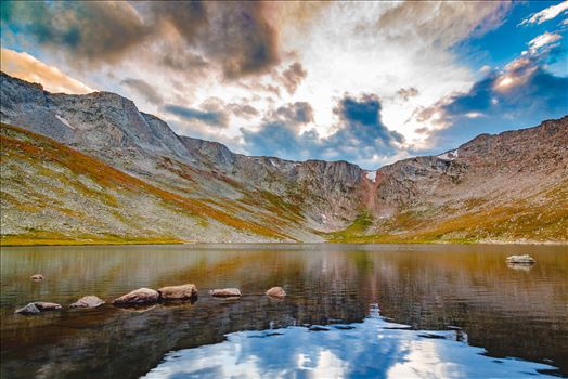 Summit Lake at sunset, near the summit of Mt Evans, Colorado.