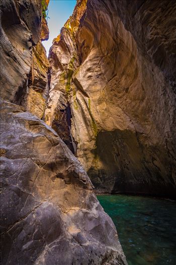 The narrow Box Canyon Falls in Ouray,Colorado.