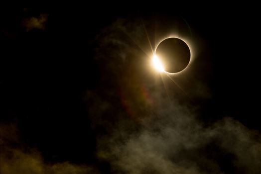 Total solar eclipse, at Carhenge in Alliance. Nebraska August 21, 2017.