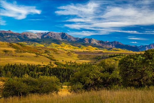 From Last Dollar Road looking towards the San Joquin Range, the area around Telluride explodes with fall colors.