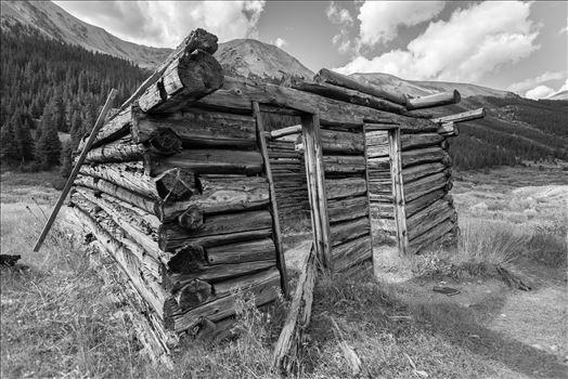A collapsing cabin in the ghost town of Independence, Colorado.