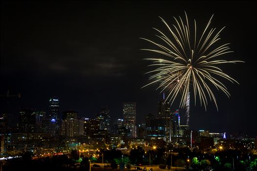 Fireworks from Elitch Gardens, taken near Speer and Zuni in Denver, Colorado.