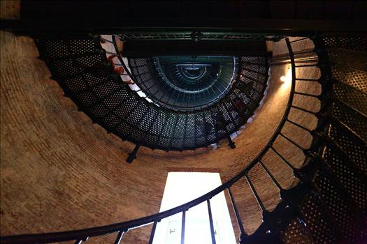 Steps leading up to the top of the lighthouse in Currituck, North Carolina.