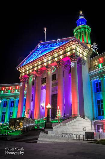 The Denver County Courthouse at Christmas, Denver CO.