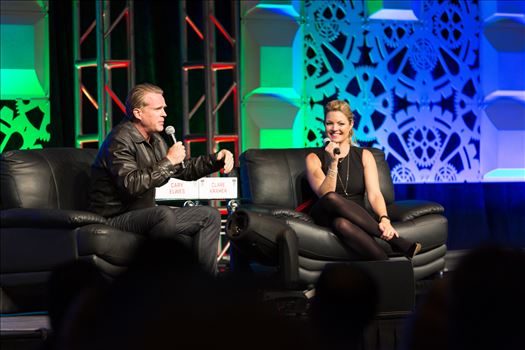 Denver Comic Con 2016 at the Colorado Convention Center. Clare Kramer and Cary Elwes.