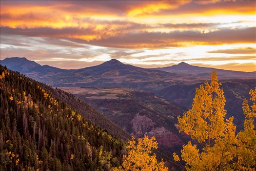 Sunset on a quiet, secluded spot from Last Dollar Road, outside of Telluride, Colorado in the fall.