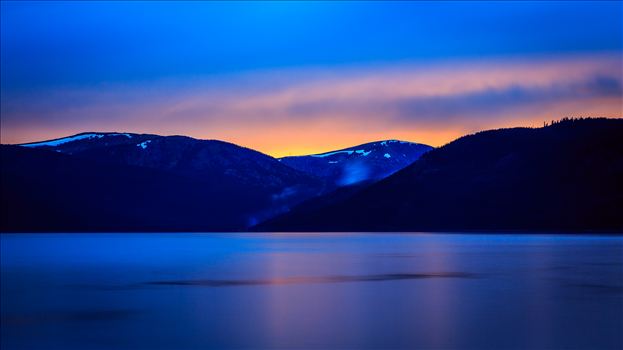 Sunset on the calm protected waters of Turqouise Lake, Leadville Colorado.