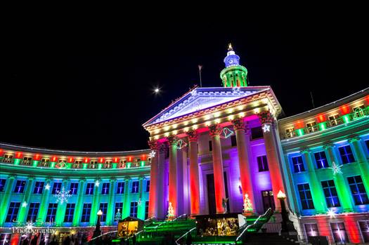 The Denver County Courthouse at Christmas, Denver CO.