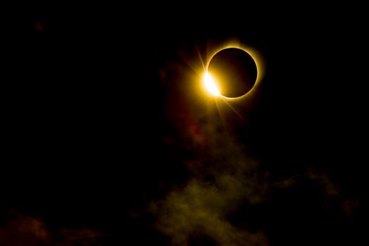 Total solar eclipse, at Carhenge in Alliance. Nebraska August 21, 2017.