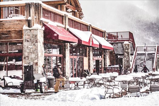 Taking a break from shredding at Copper Mountain, Colorado.