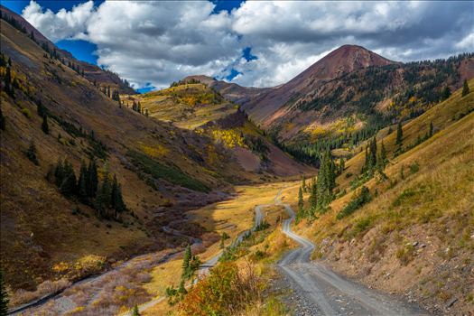 Mount Baldy, the reddish colored mountain the background, from Washington Gulch. Just outside of Crested Butte, Colorado on Schofield Pass.