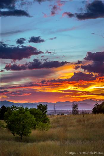 Sunset from Commerce City, CO - a few steps from my front door.