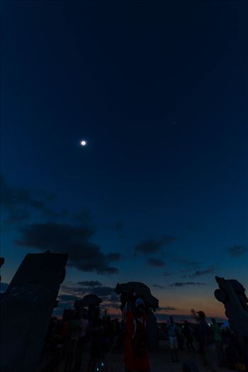 Total solar eclipse, at Carhenge in Alliance. Nebraska August 21, 2017.