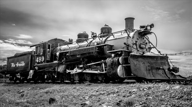 An old engine sits near the edge of the Royal Gorge in Canon City Colorado.