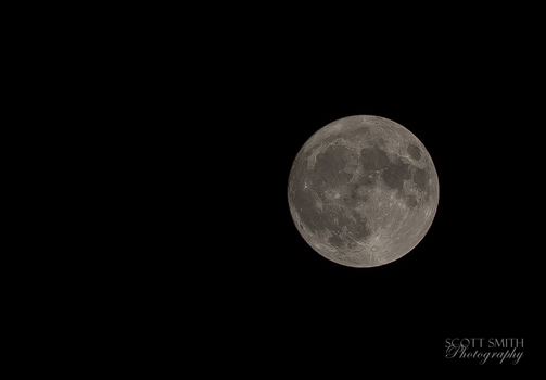 Supermoon tonight. I don't have a super long lens anymore - this is a heavy crop, best I can do with a 200mm.

Canon 5DMk4, Canon 70-200 f/2.8 L II, ISO 100, f/8.0, 200mm.