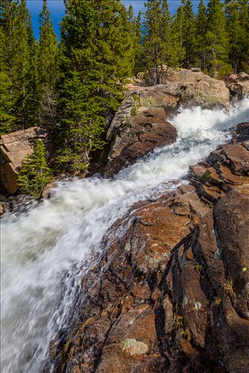 Alberta Falls in Rocky Mountain National Park, from about half-way up.