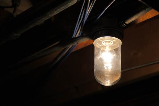 A lone light fixture lights the basement of the Overlook, err, Stanley Hotel - in Estes Park, CO.